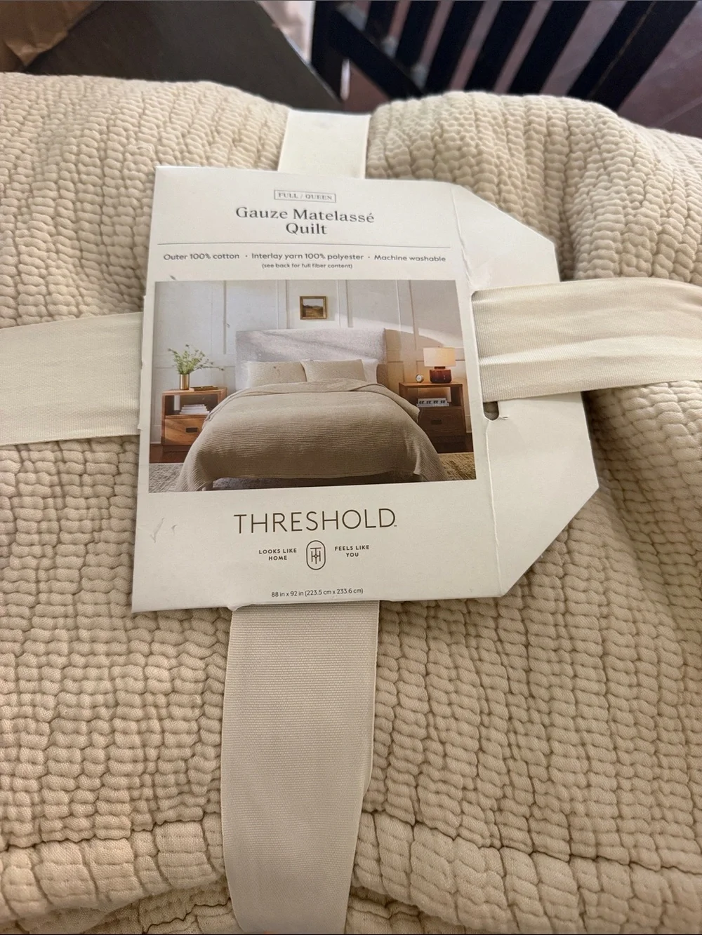 NWT Threshold Neutral Waffle Quilt in Beige